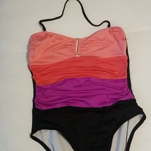 Color block one piece